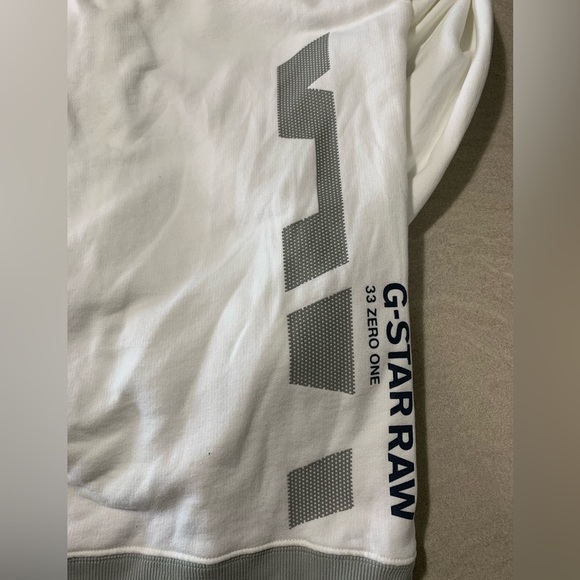 White Zip-Up Hoody with Grey Accents - Men’s size Large - Picture 9 of 10